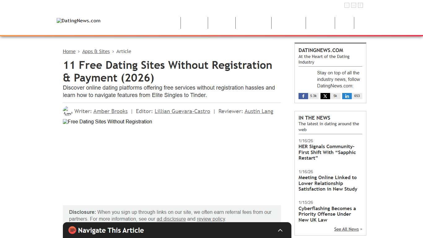 11 Free Dating Sites Without Registration & Payment (2026)